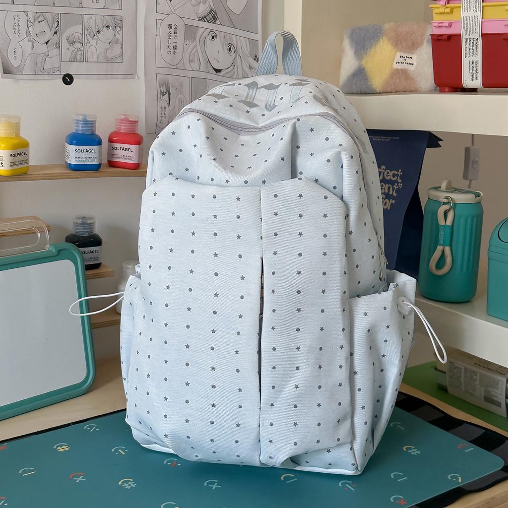 Schoolbag Polka Dot Japanese Ins Versatile Travel Backpack Small Female Student Lightweight High Value Research Backpack Small School Bag