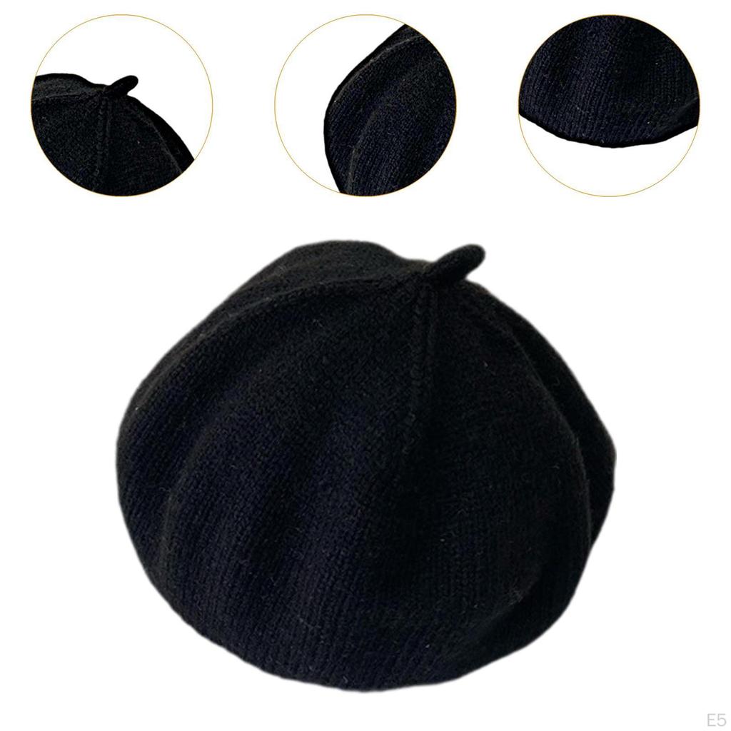Beret Hat Cold Weather Knitted Beanie Cap for Traveling