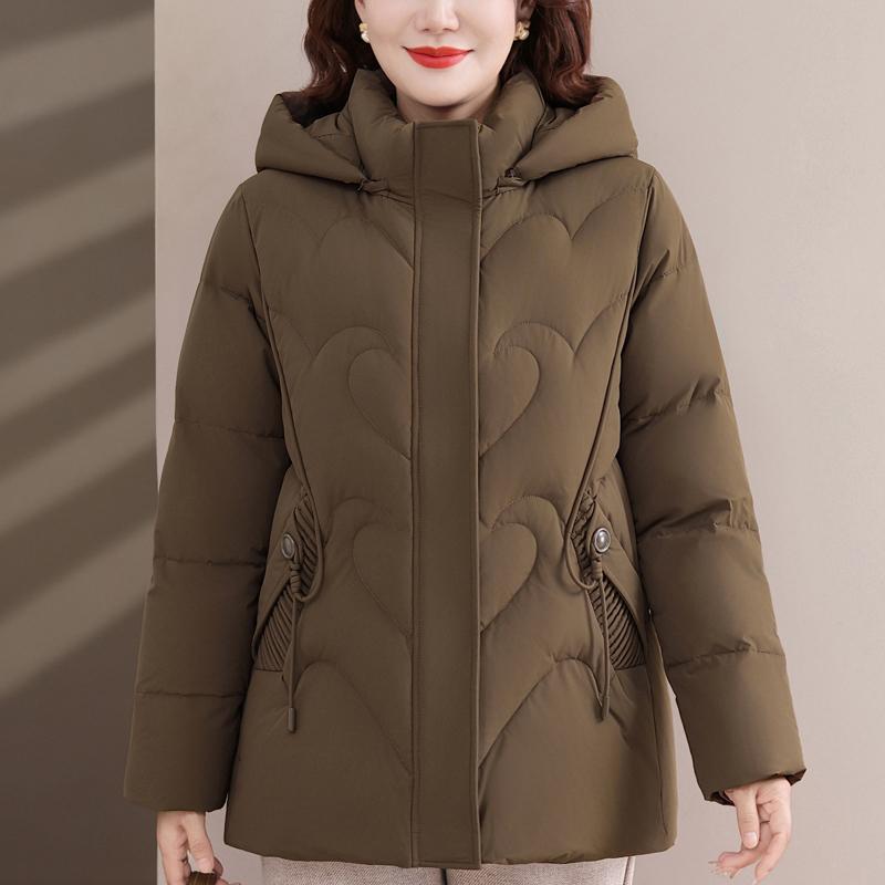 

Зимние пуховики для женщин среднего возраста с капюшоном больших размеров, толстые пуховые пальто, женская верхняя одежда 6XL мох зеленого