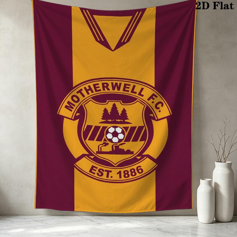 Motherwell FC Wall Tapestry Aesthetic Wall Hanging Printed Fabric Blanket Decorative Tapestries for Bedroom Living Room Home Decor