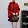 With Scarf Knitted Double-sided Cloak Coat Autumn and Winter New Temperament Sweater Jacket Women