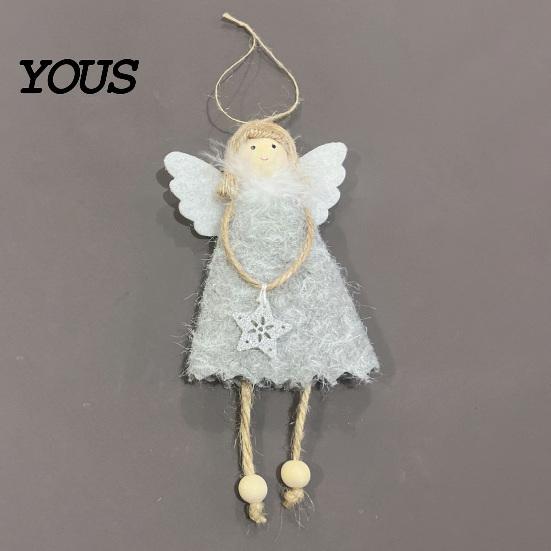 Reusable Christmas Ornament Tree Plush Angel Doll Ornament, Cute Small Soft Fabric Hanging Pendant for Thanksgiving Day Gifts, Holiday Party