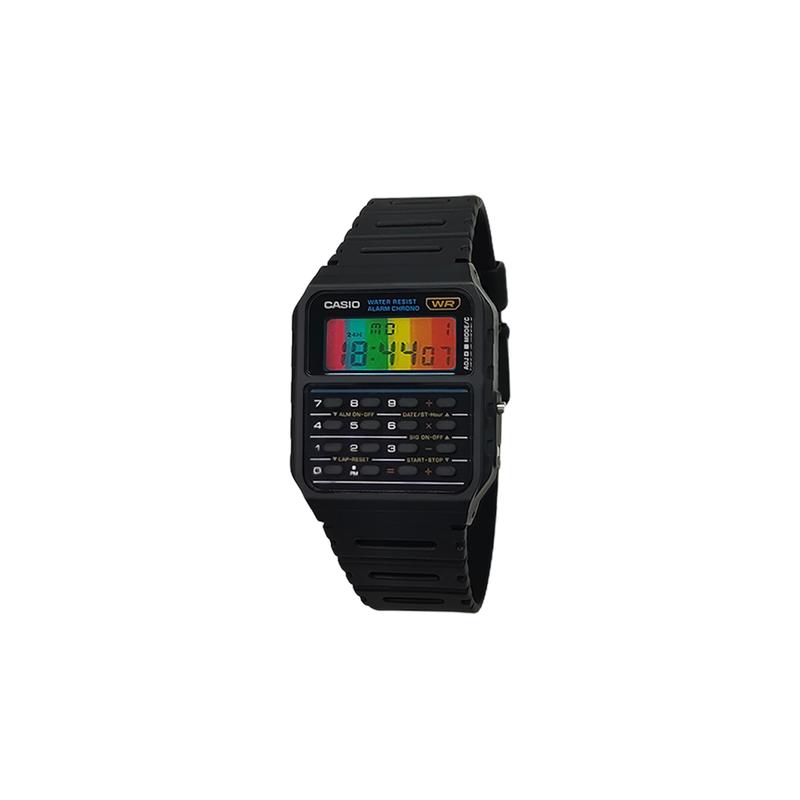 CASIO Customized watch modified series black waterproof 200 meters A158WEA-9 modified-Rome Afterglow A158WEA-HeiSeBiaoDaiCaiSeShuTiaoWenBiaoJing