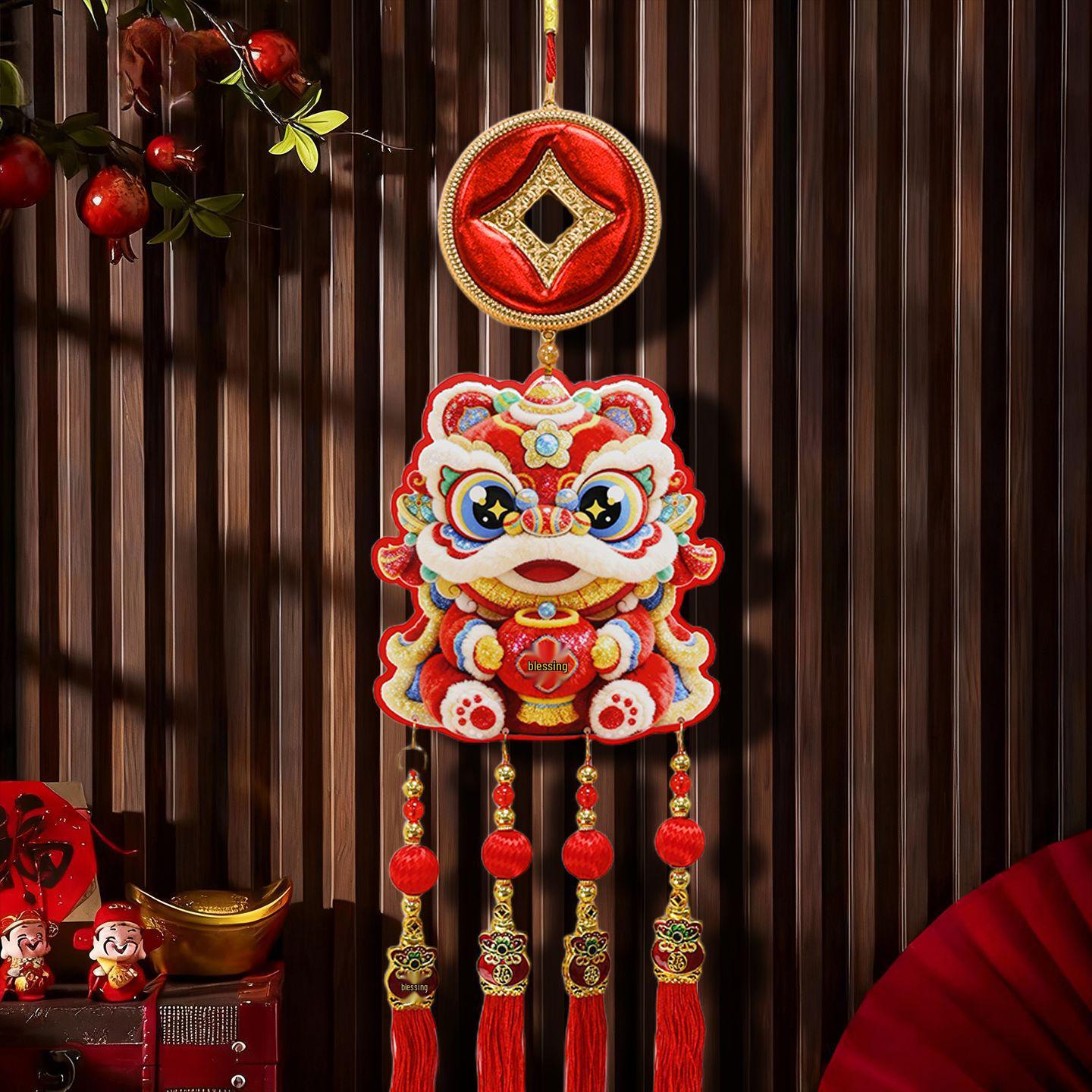2026 Year of the Horse Chinese New Year Gourd Hanging Ornament - Zodiac Decoration for Spring Festival Living Room