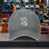 Dragon Graphic Washed Cotton Baseball Cap Adjustable Distressed Retro Outdoor Unisex Cap