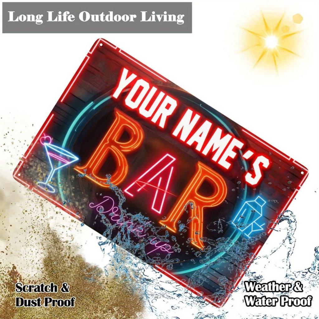Personalized Retro Metal Neon Sign Wall Art Home Pub Club Decor