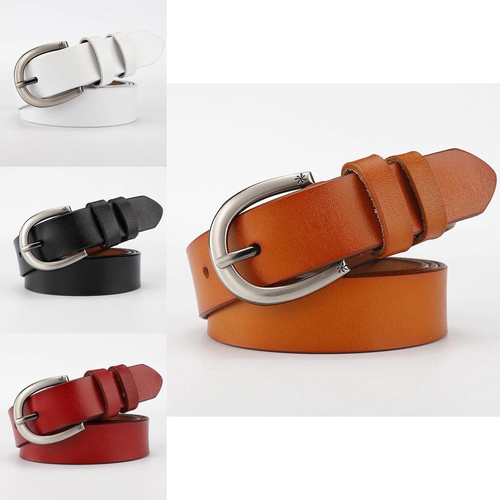 Trendy Genuine Leather Waist Belt For Women With Classic Buckle And Retro Style
