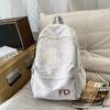 Schoolbag New Ins Wind Letter Embroidered Backpack Women's Large Capacity Lightweight Student School Bag Campus Leisure Travel Backpack