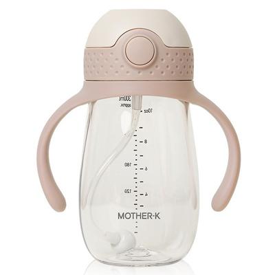 Mother K Infant Hug Weight Straw Cup 300ml, 1 Piece, Pink Beige