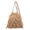 [Halzio] Straw Bag Shoulder Drawstring Bag Women's Basket Bag Yukata Straw Woven Crossbody Small Min