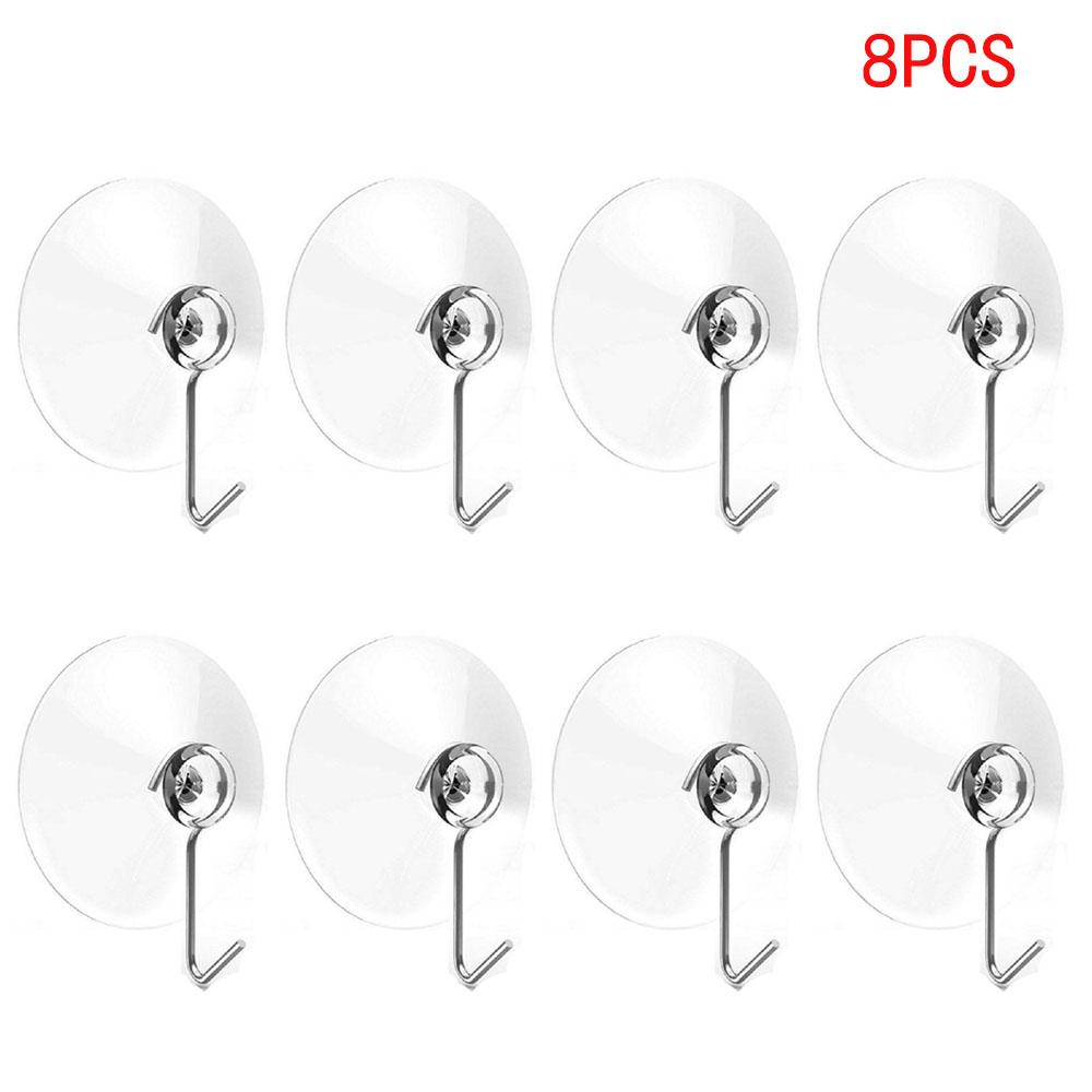 1/8/12pcs Suction Cup Hooks Strong Suction Cup Holder with Plastic Hooks For Glass Window Home Kitchen Bathroom Wall Hook Hanger