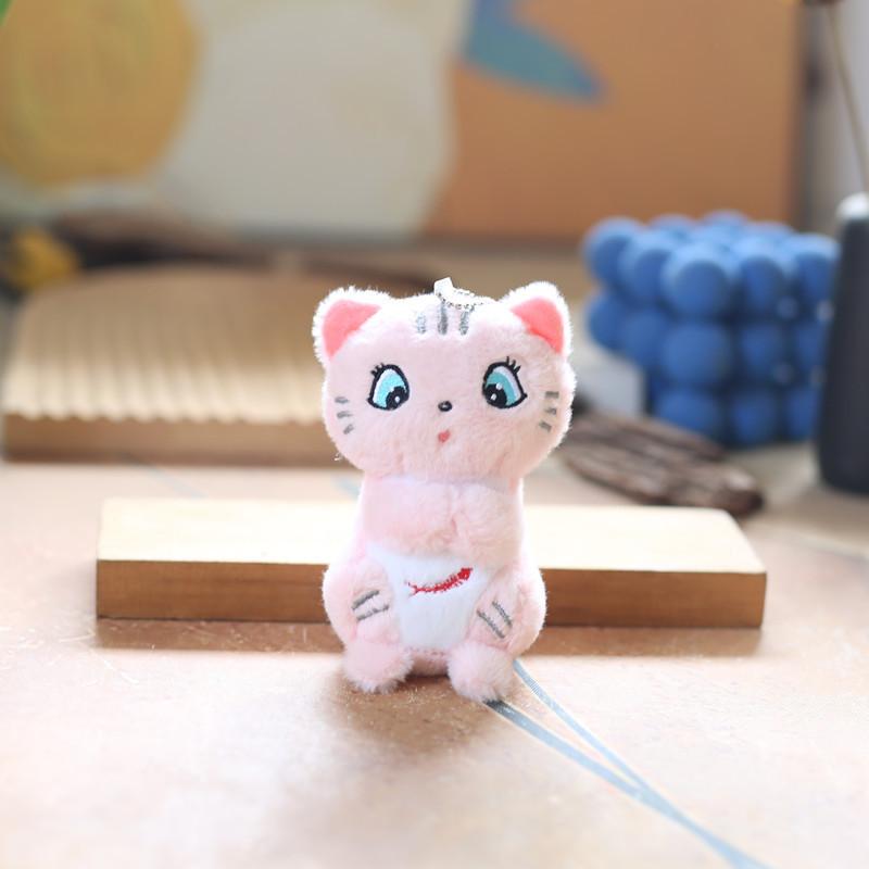 Charming Mini Cat Plush Keychain Ultra-soft Pp Cotton Stuffed Animal Doll