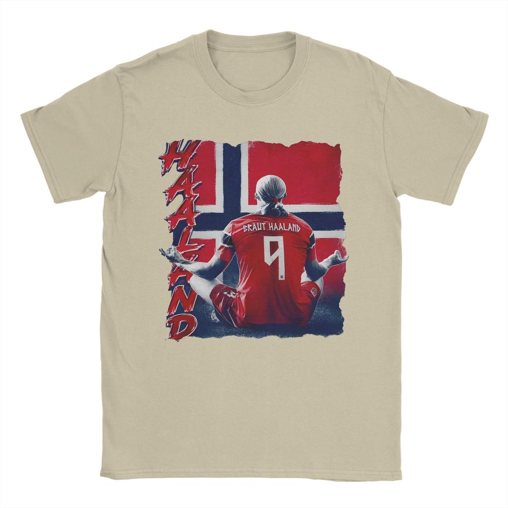 Funny Haaland Norway TShirt For Unisex Unisex Cotton Short Sleeve Oneck Summer Top Tee