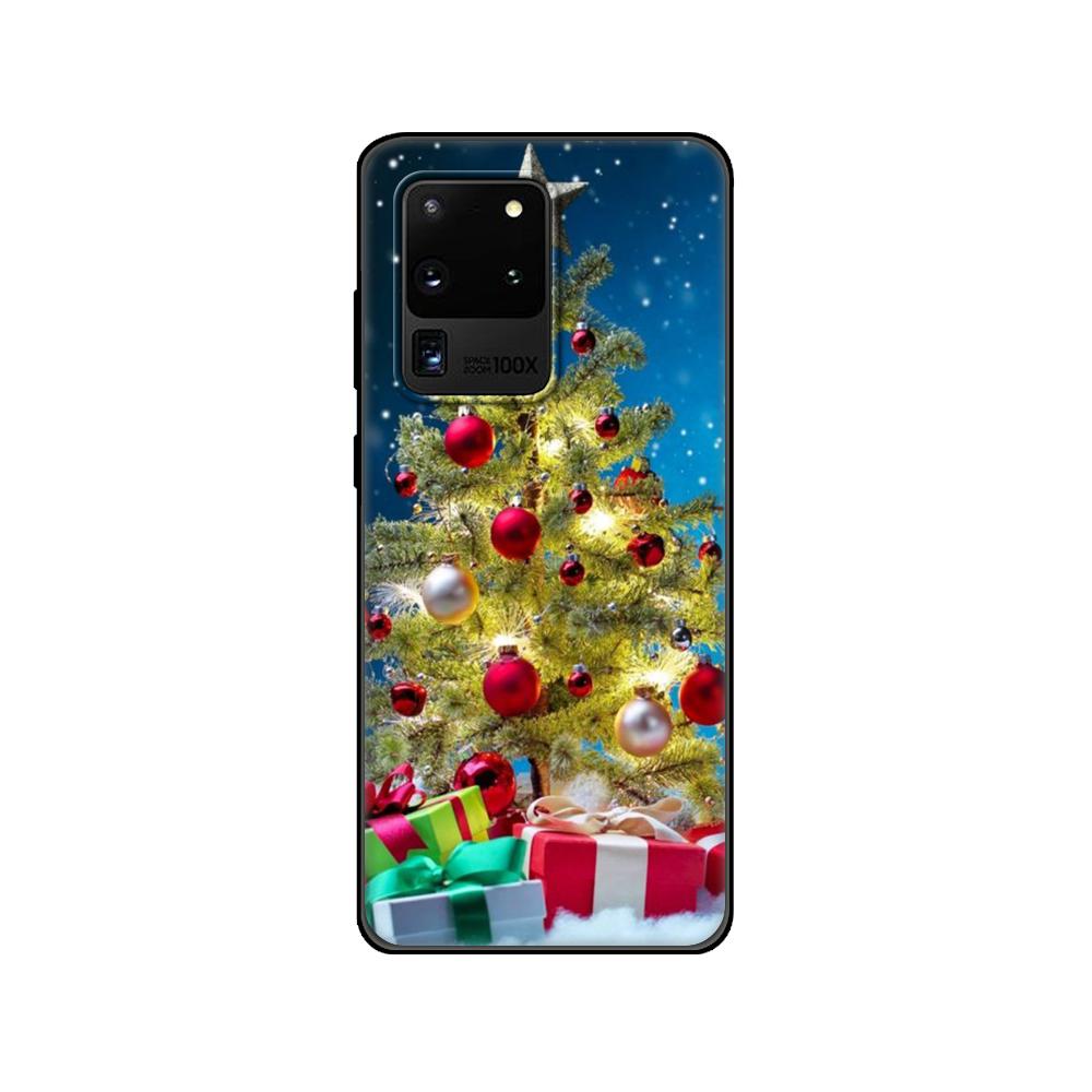 Black tpu Case For Samsung galaxy S20 /S20 PLUS/S20 ultra/S20+ /S20FE back cover Christmas and New Year