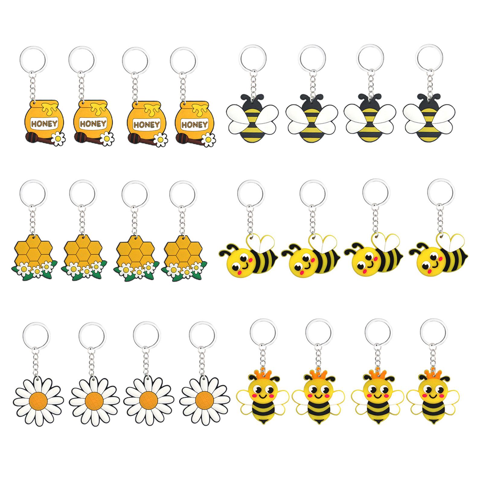 

24Pcs Lovely Bees Flower Phone Shells Chain Novel Phone Lanyard Bees Jar Honeycomb Keychain Phone Lanyard Decoration 1