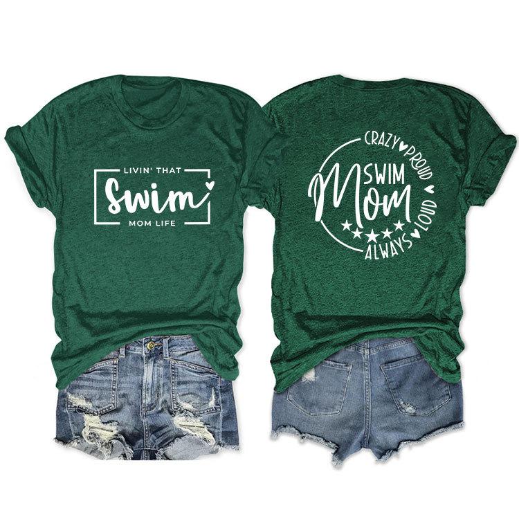 Casual T-shirt Double-sided alphabet print short-sleeved top