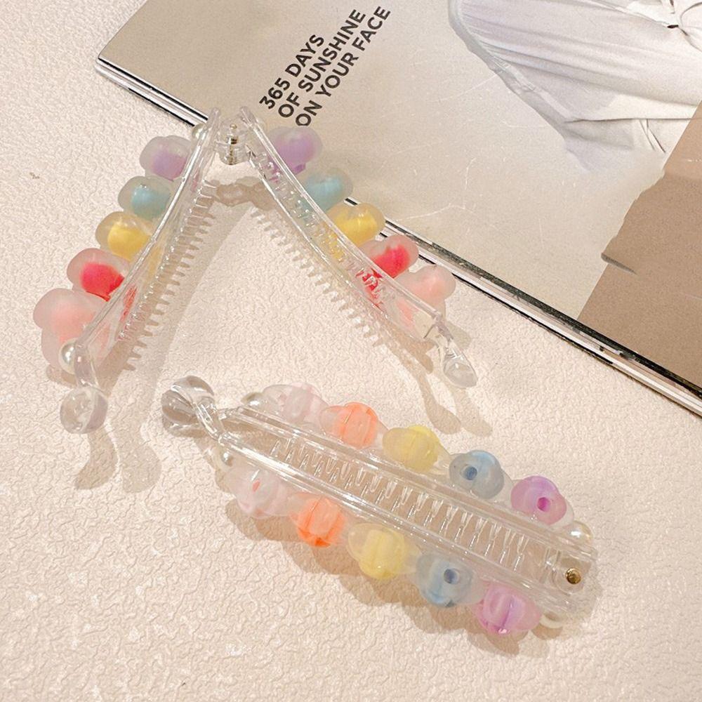 Acrylic Claw Clips Colorful Banana Clip Vertical Clip Large Banana Hair Clips  Women