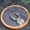 Cartoon Animal Elephant Pendant Retro Ethnic Style Turquoise Clavicle Necklace