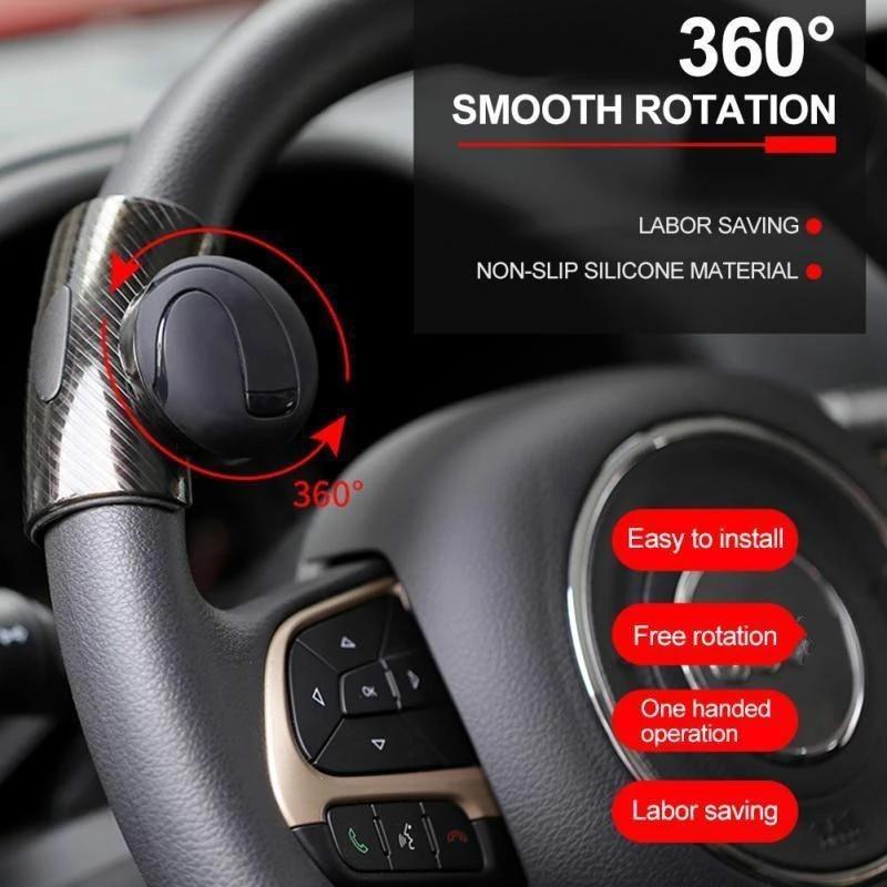 1 pomello del volante a 360 gradi, pomello girevole automatico, potenziatore dello sterzo per auto, in silicone, rinforzante per la maniglia del servosterzo.