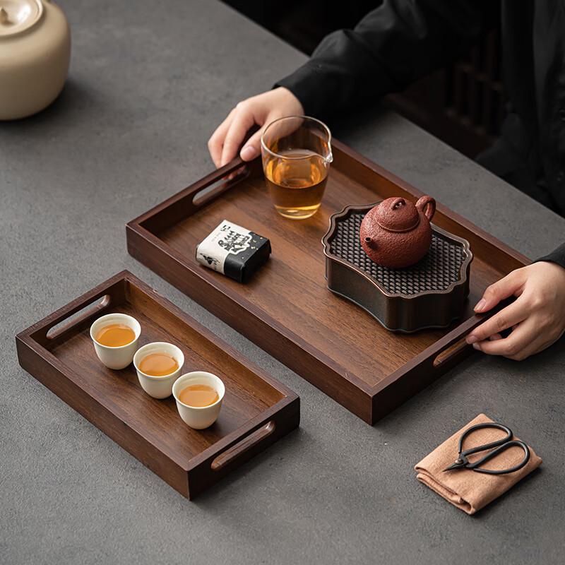 Zhaoran Bamboo Wood Rectangular Display & Tea Tray