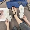 Mode 2025Bohemian Style Damen Perlenbesetzte Flache Sandalen Lässig Zehensteg Weiche Sohle Strandschuhe  Leicht Elastisches Band Sommer