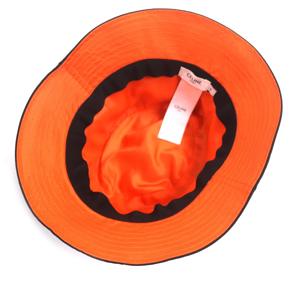 Ausgezeichneter CELINE Hut Schwarz Orange Nylon Herren M 2AUB0930C Gebraucht