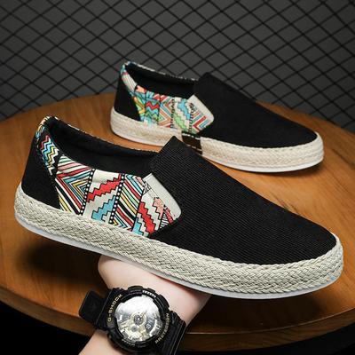 Men's Summer Linen Breathable Casual Flats Shoes Mens Espadrilles Loafers Boy Canvas Shoes Fisherman Driving Footwear