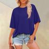 Women Summer Fashion Solid Color T Shirts Loose Scoop Neck Short Sleeve Tops Blouse