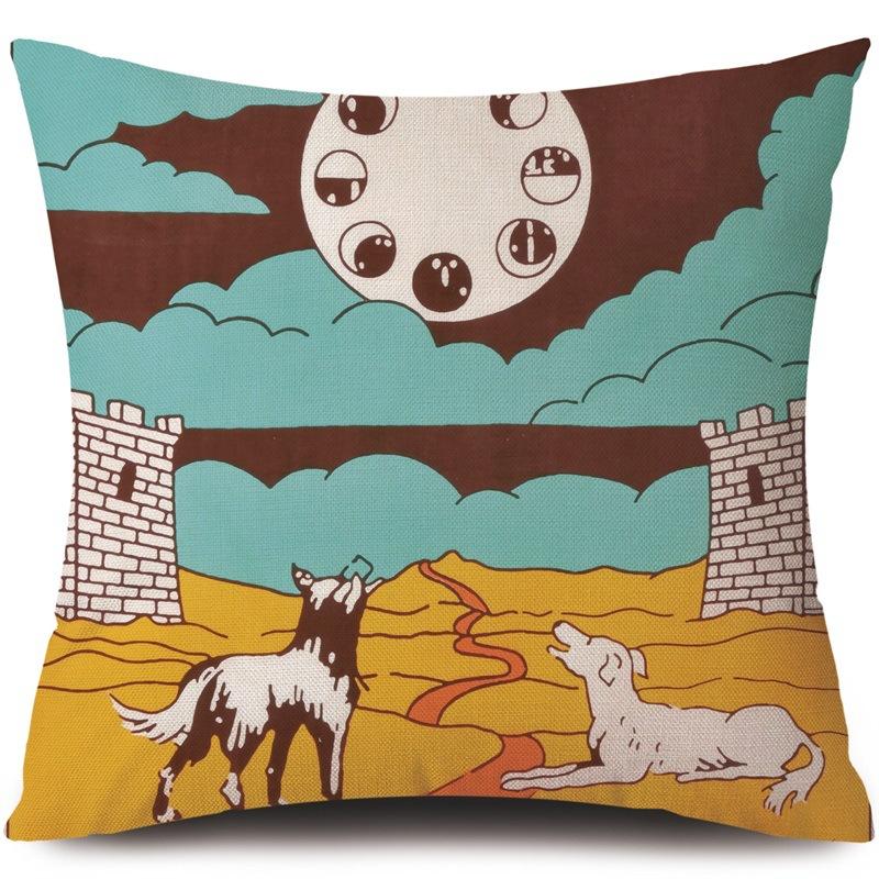 Tarot Card God Sun Face Pillowcase Moon Pillowcase Decoration Living Room bedroom sofa Bed Home Decor Car Cushion decoration