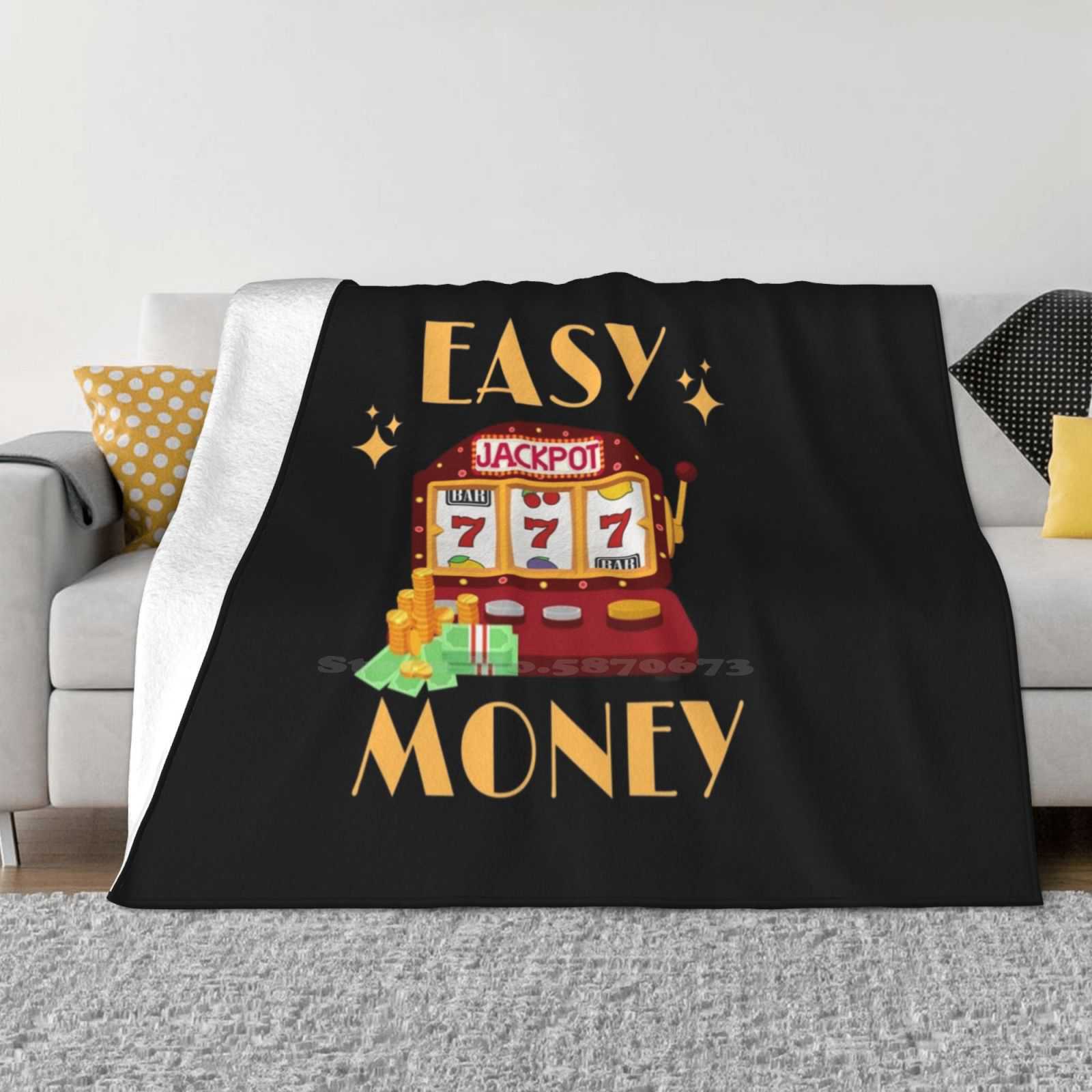 Slot Machine Easy Money All Sizes Soft Cover Blanket Home Decor Bedding Casino Gambling Slot Machine Easy Money Jackpot 30x40in