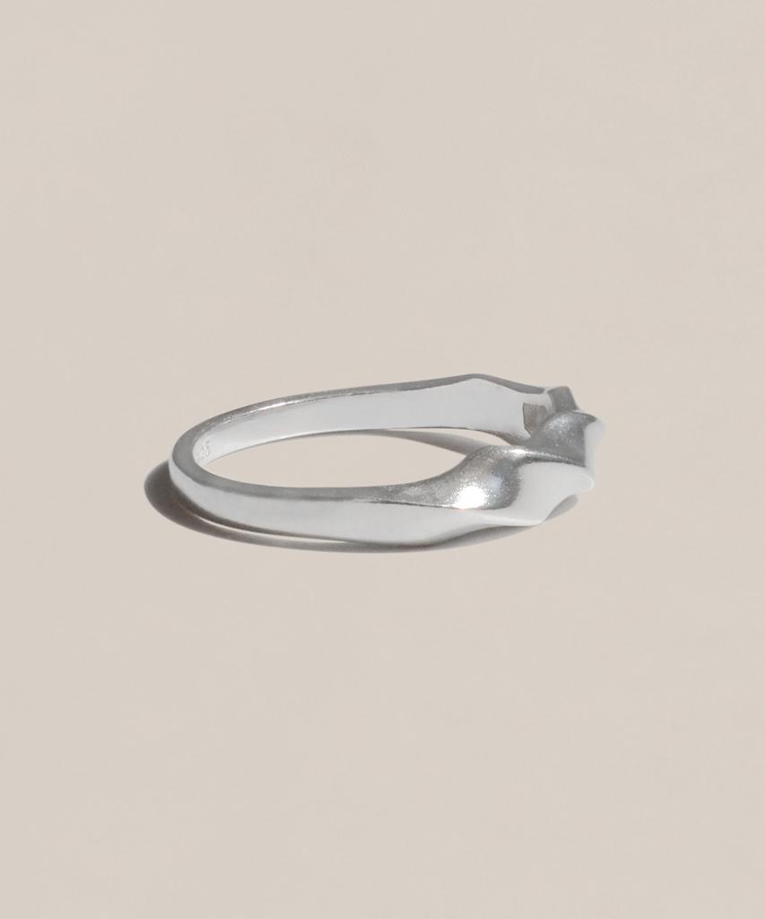 47Bag 925 Silver Twisted Wave Bold Ring Corara