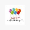 50PCS Creative Colorful Happy Birthday Cards Paper Sqaure Greeting Cards Blank Back Balloon Dots Pattern Message Cards Package