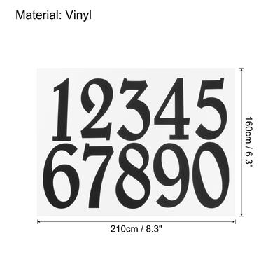 Autocolant Reflectorizant cu Numere pentru Cutia Poștală, Înălțime 8,3 Inch, 0 - 9, Vinil Autoadeziv, Autocolant pentru Ușă pentru Cutia Poștală, Fereastră, Ușă, Negru