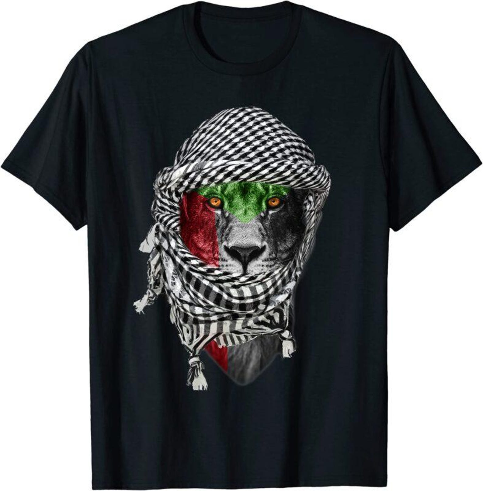 Free Palestine Palestinian Lion T shirt Solidarity Graphic Tee Support Gift L