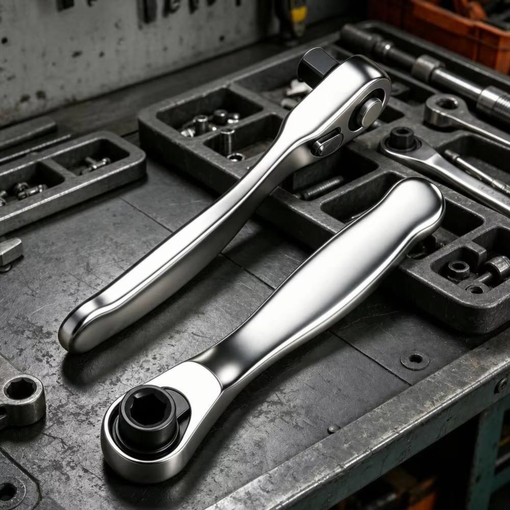 Square Drive Head Quick Release Wrench Quick Release Ratchet Bit Driver  For Auto Repair