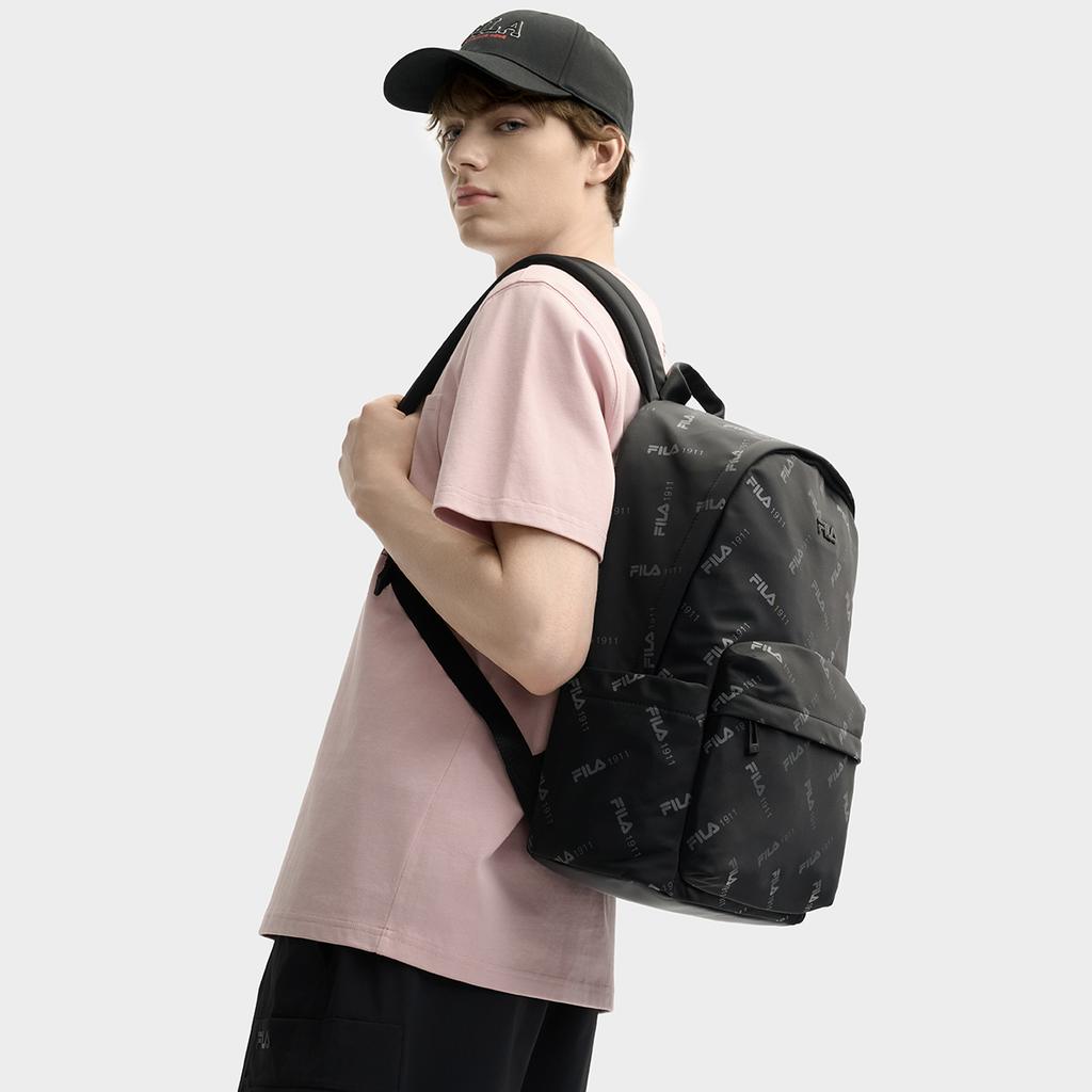 New FILA ORIGINALE Fabric Backpack Men's Jet Black F13M529102FBK