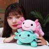 Cute Simulation Axolotl Plush Doll Pink Salamander Throw Pillow Plushie Toy Stuffed Animal Doll Valentine'S Day Gift Home Decor