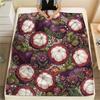1 Stück Retro Florales und Fruchtiges Kunst-Druck Flanell-Decke, Hohe Qualität für Alle Jahreszeiten, Heimdekoration, Wärme und Komfort, Perfekt für Weihnachtsgeschenke