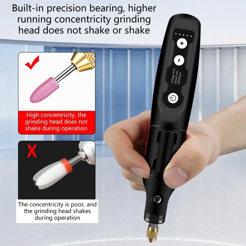Compact 4V Rechargeable Electric Grinder 16000RPM 5 Speed Adjustable Rotary Tool Kits for Woodworking Metal Crafting