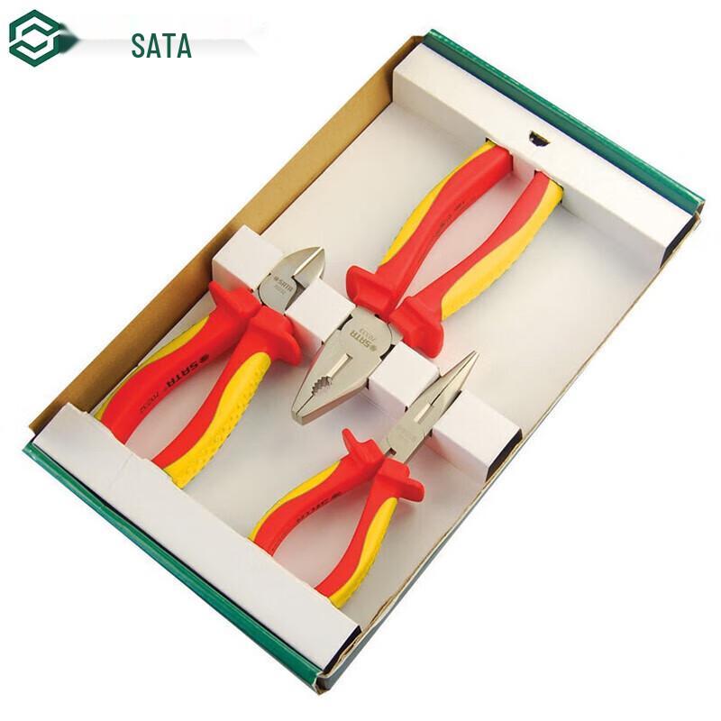 SATA 09261 VDE Insulated Pliers Set 3-piece Set