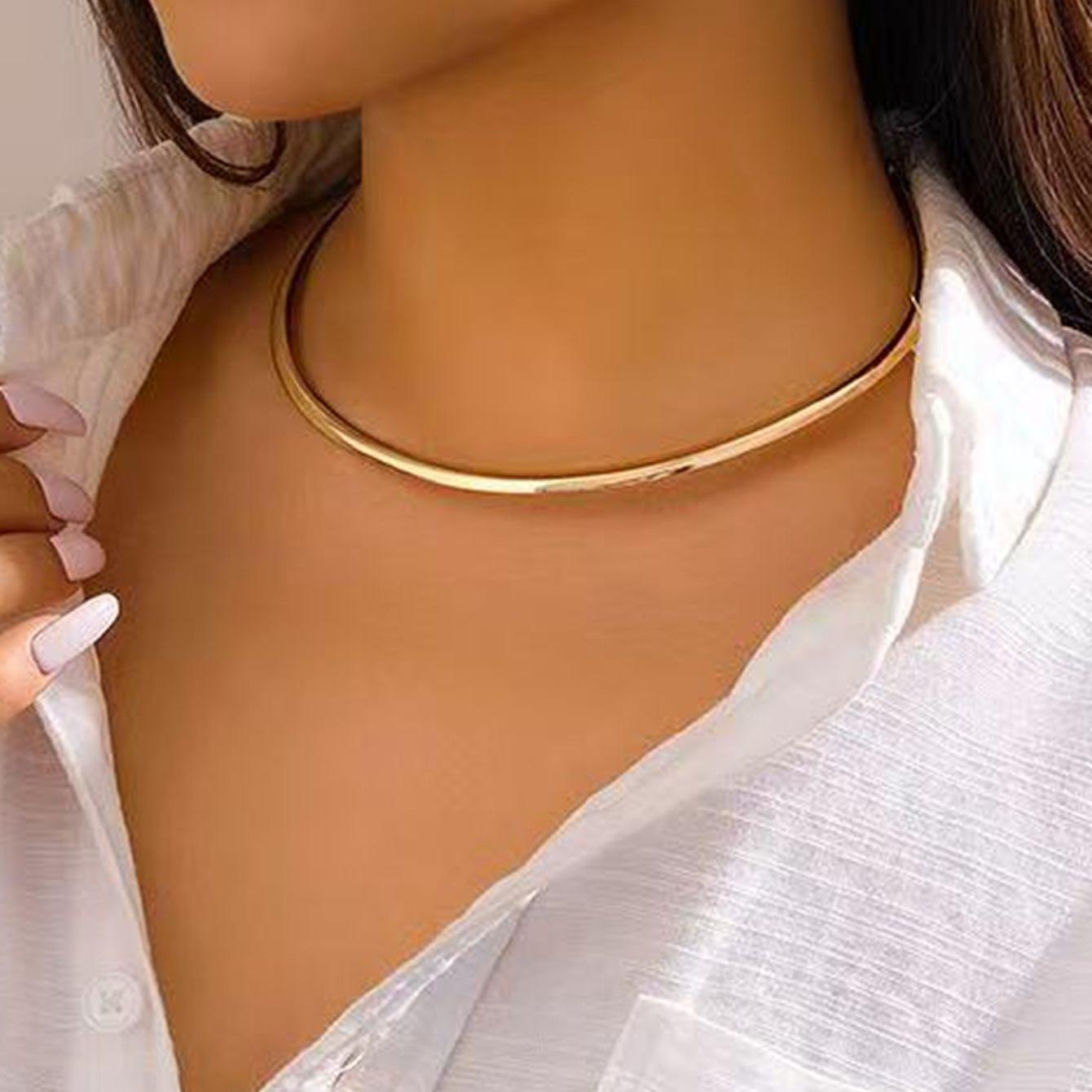 

A Women s Choker. a Minimalist, Versatile, Smooth, Round Choker Suitable for Everyday Wear and Vacations
