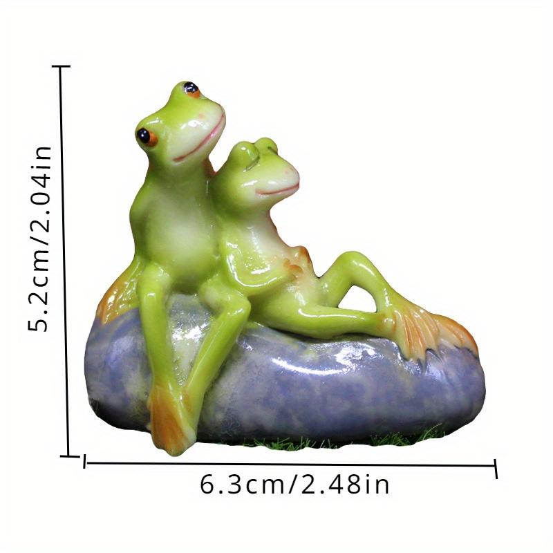 

1 шт. Миниатюрная фигурка пары лягушек ручной работы, полимерная смола, животное, садовый декор, романтический DIY акцент для аквариума и комнаты, аксессуар для аквариума зелёный