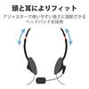 ELECOM Headset Microphone 4 Pole Binaural Overhead 1.8m HS-HP22TBK