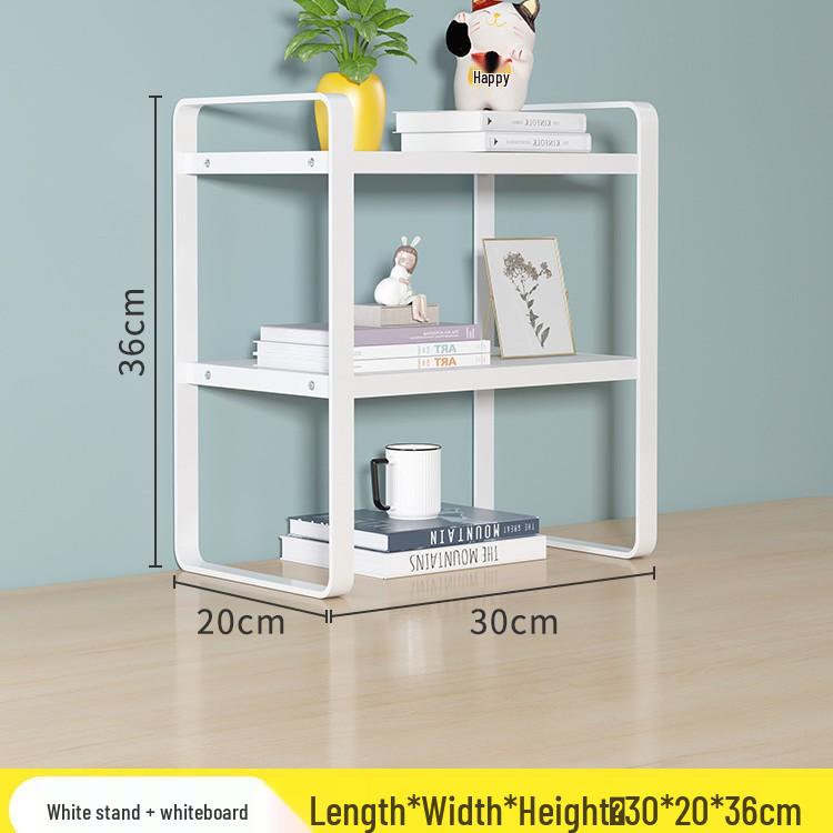 Dual-Layer Desktop Storage Rack & Office Organizer Bookshelf