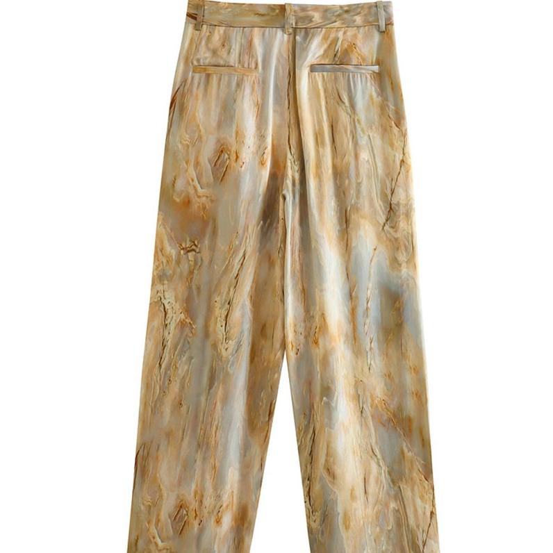 

Жіночі брючні комплекти Сорочковий комплект Весна Літо Комплекти з 2 предметів Брюки Tie Dye Асиметричні сорочки Завищена талія Прямий брючний костюм L