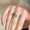 Women Paraiba Green Mint Wave Ring 3 Carat Green Diamond Wedding Band Light Luxury Micro Pave Fashion Jewelry