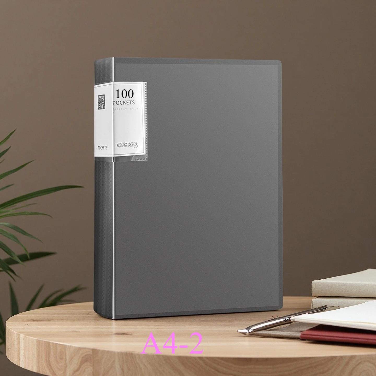 1 шт Прозрачная пластиковая папка-файл формата А4 Многостраничный пакет для данных Офисный кейс для документов Прочный многослойный вкладыш для архива чёрный 2540₽