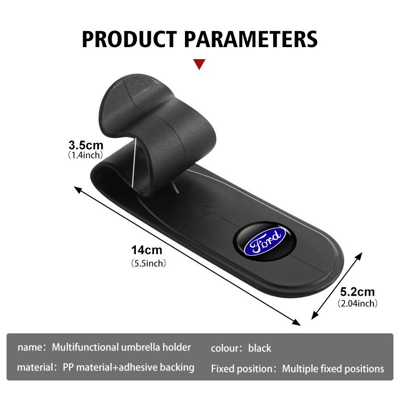 For Ford Multifunctional Car Umbrella Holder PP Adhesive Auto Organizer Clip Fiesta Ranger Mondeo Escape Ecosport Fusion