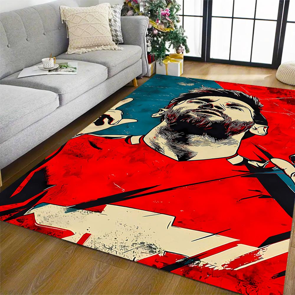Argentina's Messi Action Carpet Design for Living Rooms Bedrooms Playrooms Kitchen Antislip Carpet Anime Office Decor Wedding Party Gift