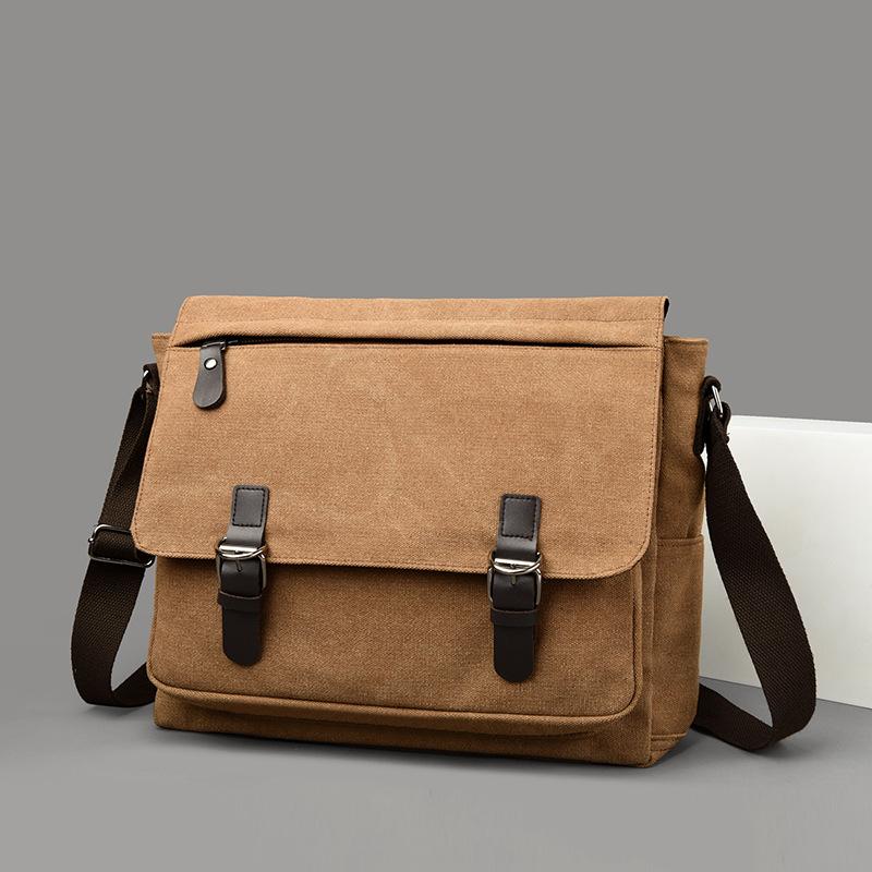 Korean Canvas Messenger Bag: Trendy Large Capacity Shoulder Bag for Men, Students, and Camera Gear